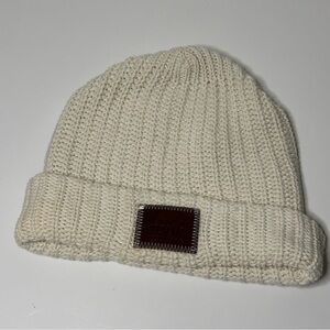 Love Your Melon Unisex One Size Ivory Marlee Cuffed Cozy Knit Beanie Made In USA